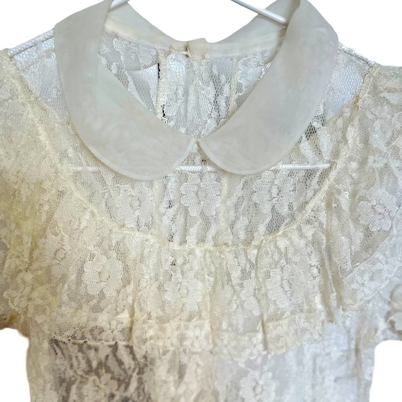 🗝️VINTAGE LACE DRESS 5T / 6 IVORY TIERED TURN OF THE CENTURY🗝️ - Picture 4 of 10